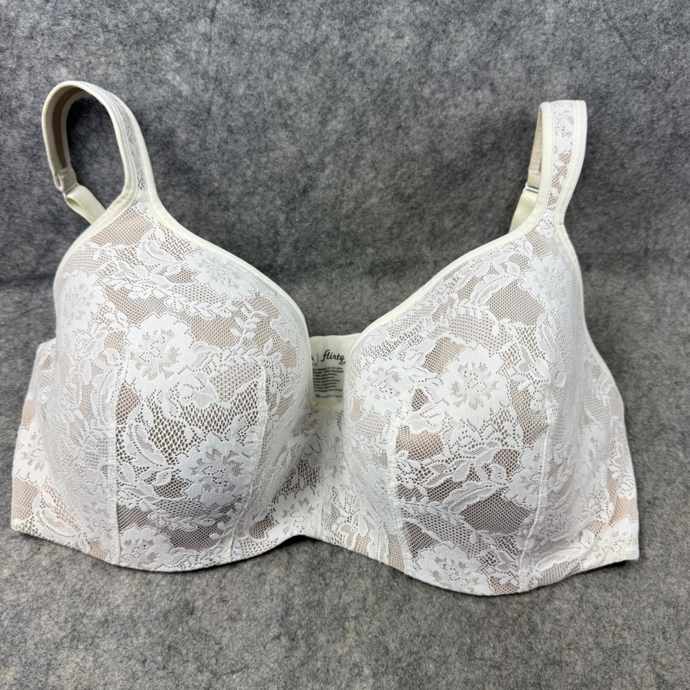 Olga Flirty White Floral Lace Underwire Bra 42DDD GF5711A GF5711C